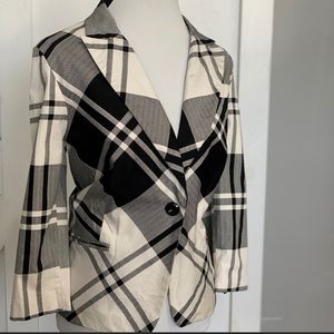 Sandro Black And White Blazer Jacket